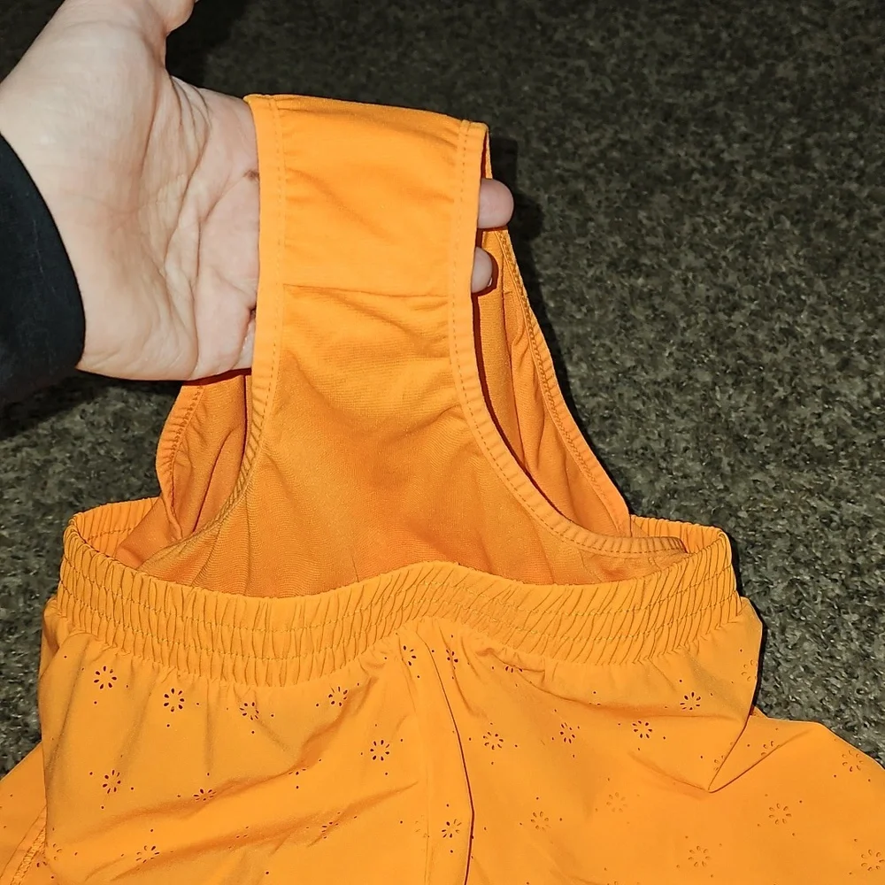 Yogalicious Nwots Girls Youth Brifht Orange Shorts With Liner. Sz Lg/12